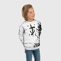 Свитшот детский Doom logo краски чёрные, цвет: 3D-белый — фото 2