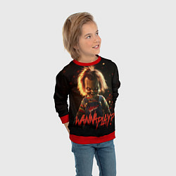 Свитшот детский Chucky wanna play?, цвет: 3D-красный — фото 2