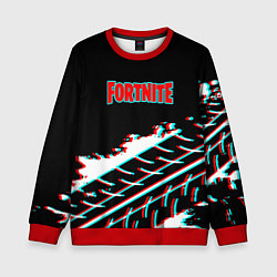 Свитшот детский Fortnite краски глитч, цвет: 3D-красный