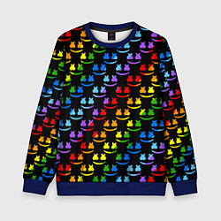 Свитшот детский Marshmello pattern neon, цвет: 3D-синий