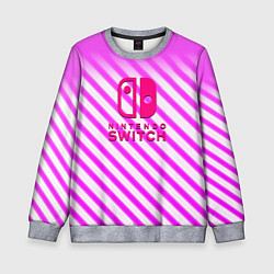 Свитшот детский Nintendo pink line, цвет: 3D-меланж