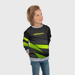 Свитшот детский Cyberpunk 2077 stripes line, цвет: 3D-меланж — фото 2