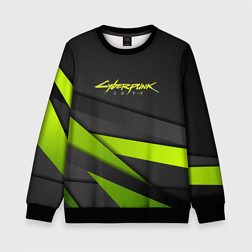 Детский свитшот Cyberpunk 2077 stripes line / 3D-Черный – фото 1