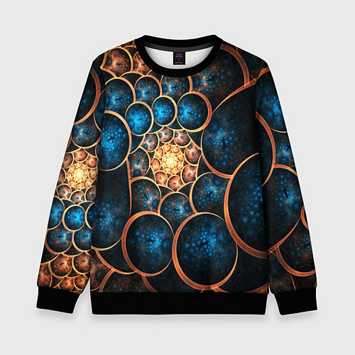 Детский свитшот Оптическая абстракция круги / 3D-Черный – фото 1