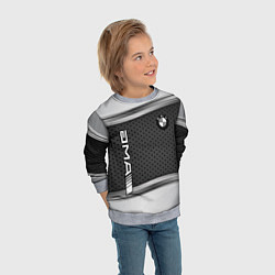 Свитшот детский BMW car motors metal, цвет: 3D-меланж — фото 2