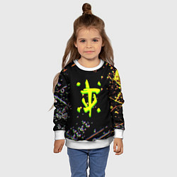 Свитшот детский Doom кислотное лого глитч, цвет: 3D-белый — фото 2
