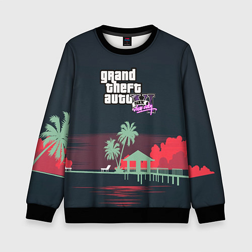 Детский свитшот GTA tropix game / 3D-Черный – фото 1