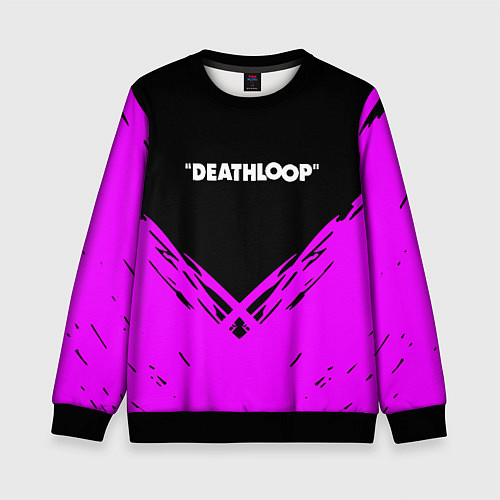 Детский свитшот Deathloop neon geometry / 3D-Черный – фото 1