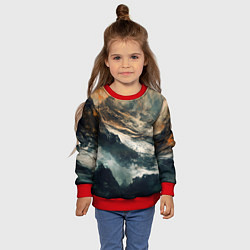 Свитшот детский Иллюстрация хаоса в грубом стиле, цвет: 3D-красный — фото 2