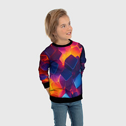 Свитшот детский Неоновая геометрическая текстура, цвет: 3D-черный — фото 2