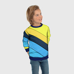Свитшот детский Геометрия полосы спорт, цвет: 3D-синий — фото 2