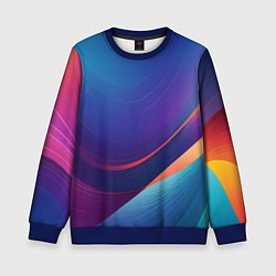 Свитшот детский Красивый градиент абстракция, цвет: 3D-синий