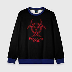 Свитшот детский Resident evil biohazard logo, цвет: 3D-синий