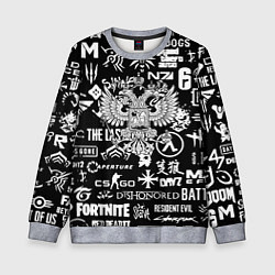 Свитшот детский Киберсорт Россия герб, цвет: 3D-меланж