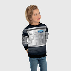 Свитшот детский FORD текстура из метала, цвет: 3D-черный — фото 2