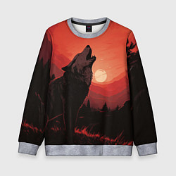 Детский свитшот Волк воет на луну