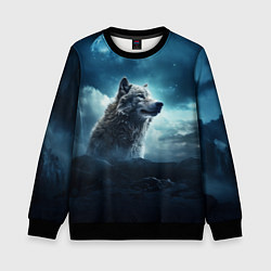 Детский свитшот Волк ночью под луной