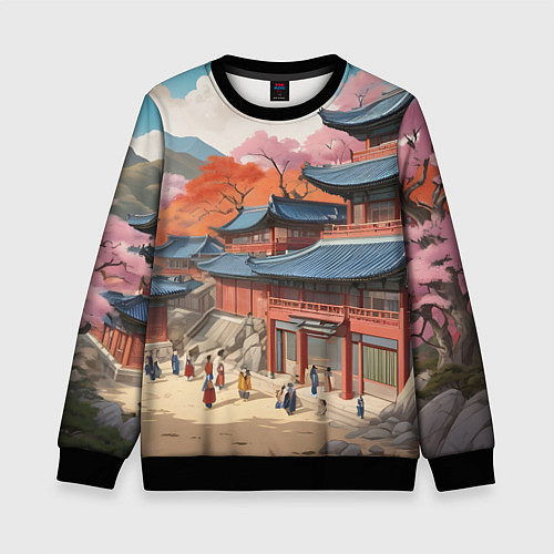 Детский свитшот Чосон иллюстрация / 3D-Черный – фото 1