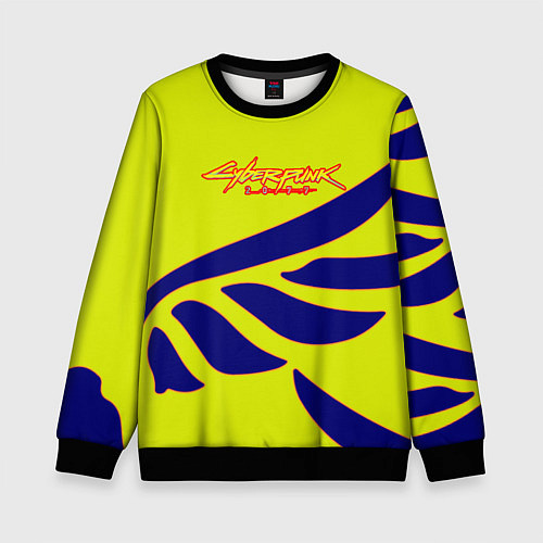 Детский свитшот Cyberpunk 2077 крылья / 3D-Черный – фото 1