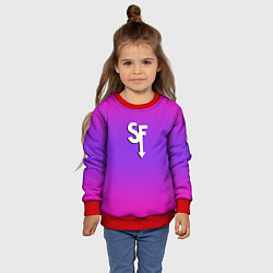 Свитшот детский Sally Face neon gradient, цвет: 3D-красный — фото 2