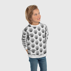 Свитшот детский Неоновые соты, цвет: 3D-белый — фото 2
