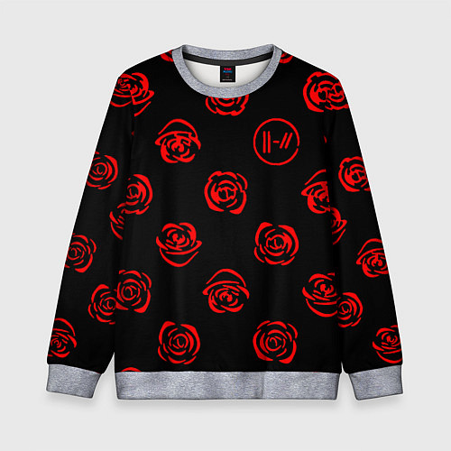 Детский свитшот Twenty one pilots rose pattern / 3D-Меланж – фото 1