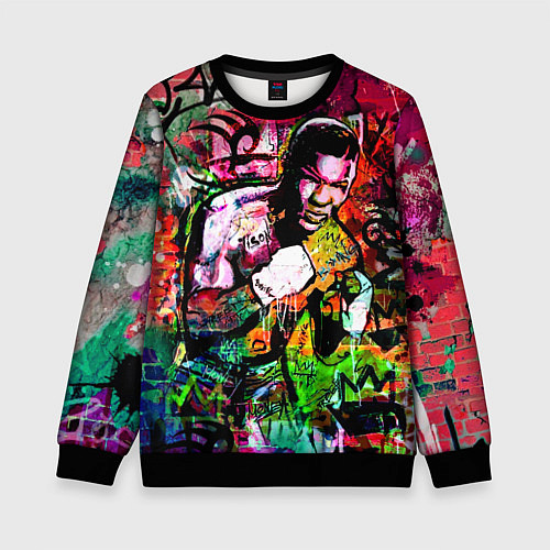 Детский свитшот Майк Тайсон граффити / 3D-Черный – фото 1
