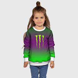 Свитшот детский Monster energy gradient, цвет: 3D-белый — фото 2