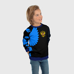 Свитшот детский Герб РФ синий, цвет: 3D-синий — фото 2