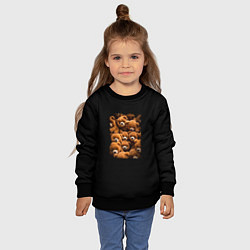 Свитшот детский Куча меховых игрушечных медведей, цвет: 3D-черный — фото 2