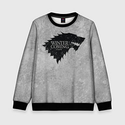 Свитшот детский Старк зима близко игра престолов, цвет: 3D-черный
