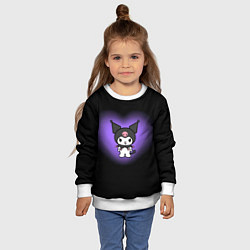 Свитшот детский Куроми в фиолетовом сердце, цвет: 3D-белый — фото 2