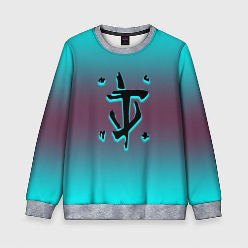 Детский свитшот Doom gradient logo / 3D-Меланж – фото 1