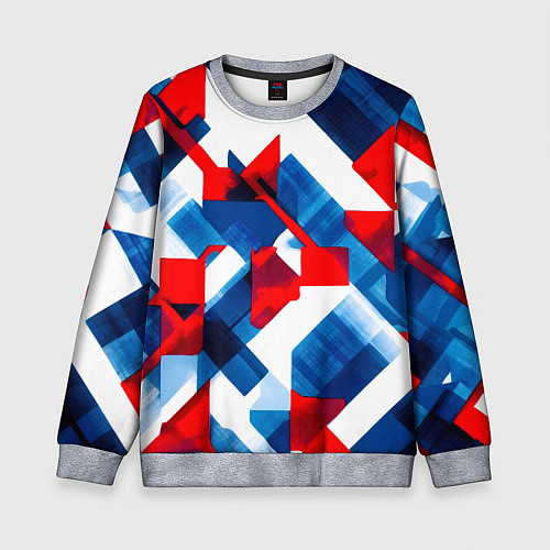 Детский свитшот Сине бело красная абстракция / 3D-Меланж – фото 1