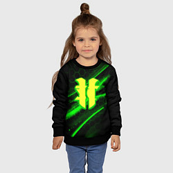 Свитшот детский Starcraft 2 кислотные соты линии, цвет: 3D-черный — фото 2