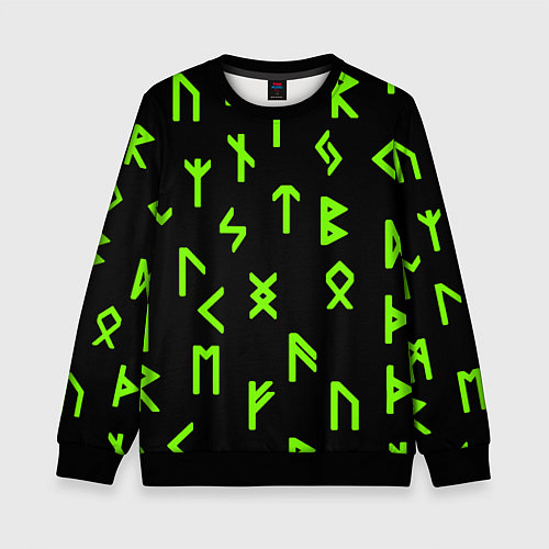 Детский свитшот Славянская символика кислота / 3D-Черный – фото 1
