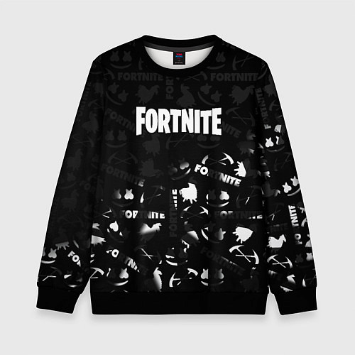 Детский свитшот Fortnite pattern black / 3D-Черный – фото 1