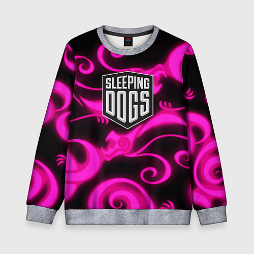 Детский свитшот Sleeping dogs japan gta dragon / 3D-Меланж – фото 1