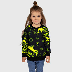 Свитшот детский Mercedes кислотные логотипы, цвет: 3D-черный — фото 2