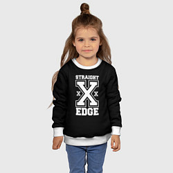 Свитшот детский Straight edge SXE, цвет: 3D-белый — фото 2