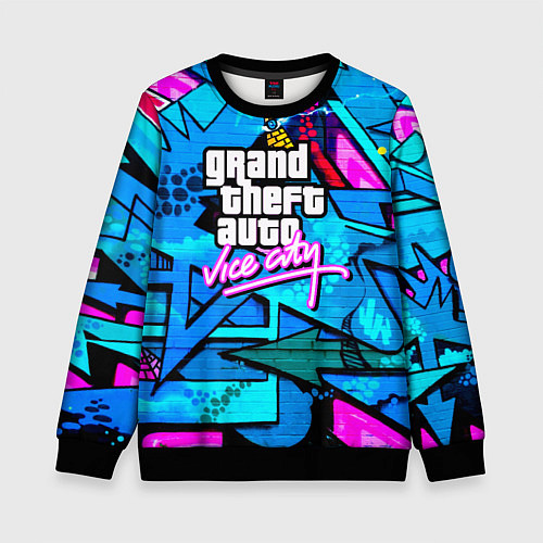 Детский свитшот GTA vice city steel grafity / 3D-Черный – фото 1