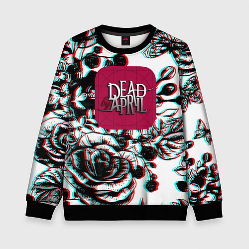 Детский свитшот Dead by april rose glitch / 3D-Черный – фото 1