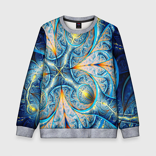 Детский свитшот Оптический узор фрактальный / 3D-Меланж – фото 1