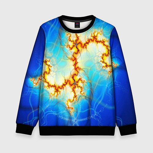 Детский свитшот Абстрактные молнии узоры / 3D-Черный – фото 1