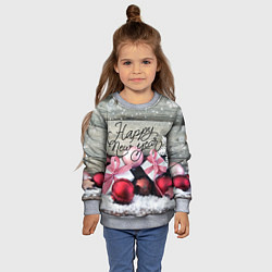 Свитшот детский Новогодние подарки, цвет: 3D-меланж — фото 2