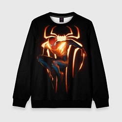 Свитшот детский Человек-паук в прыжке, цвет: 3D-черный