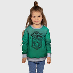 Свитшот детский Факультет Слизерин, цвет: 3D-меланж — фото 2