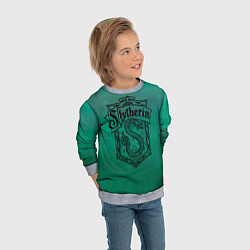 Свитшот детский Факультет Слизерин, цвет: 3D-меланж — фото 2