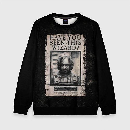 Детский свитшот Сириус Блэк / 3D-Черный – фото 1