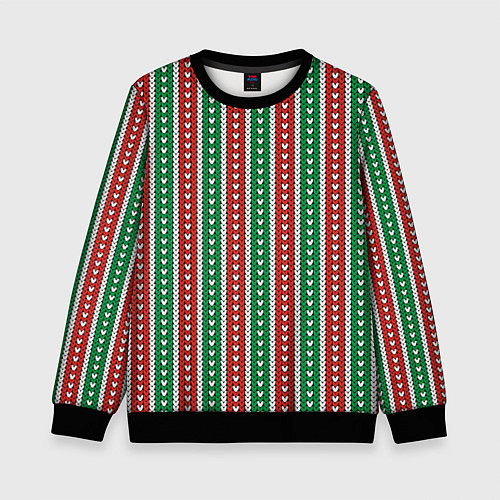 Детский свитшот Knitted pattern / 3D-Черный – фото 1